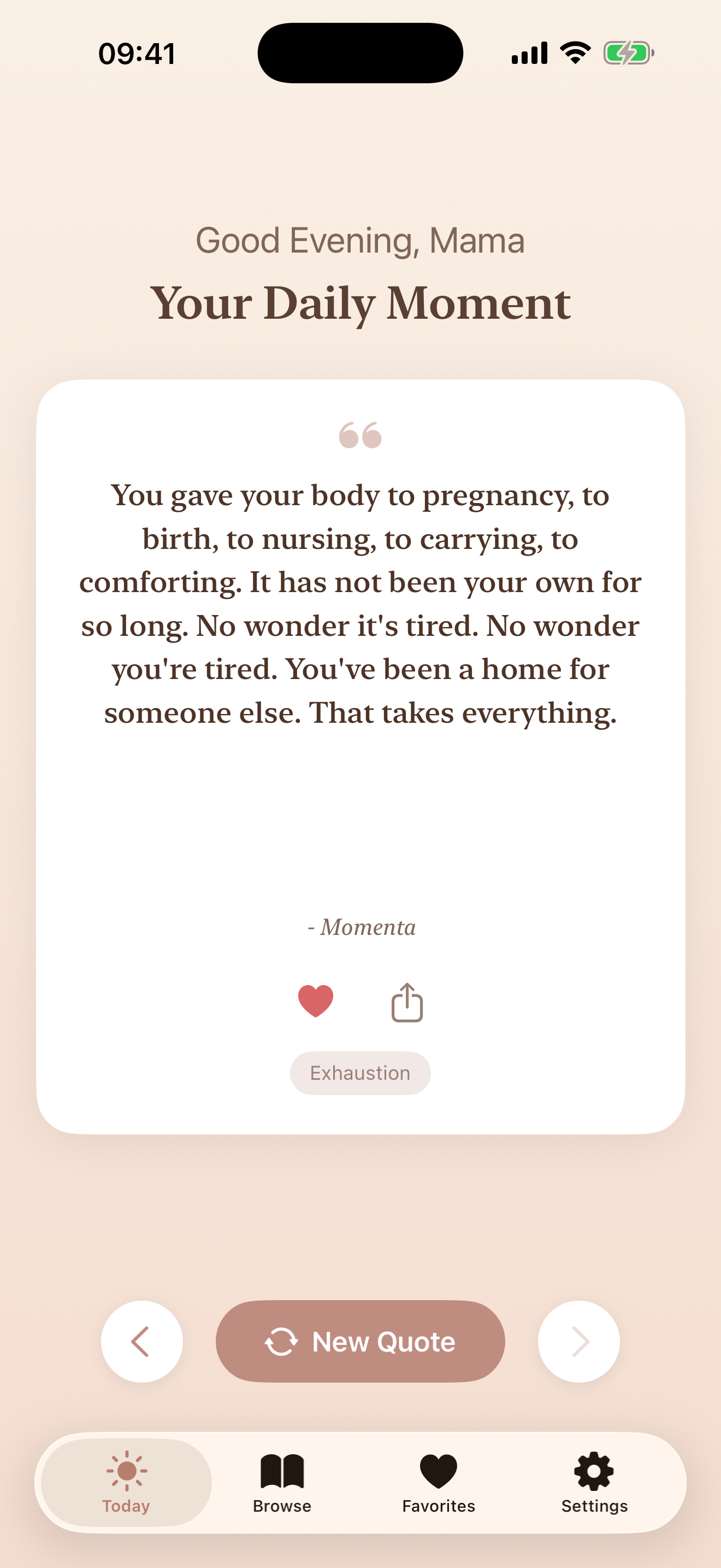 Momenta Today View - Daily inspirational quote